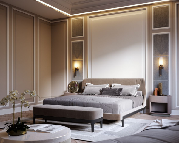 Desain kamar dengan nuansa klasik modern